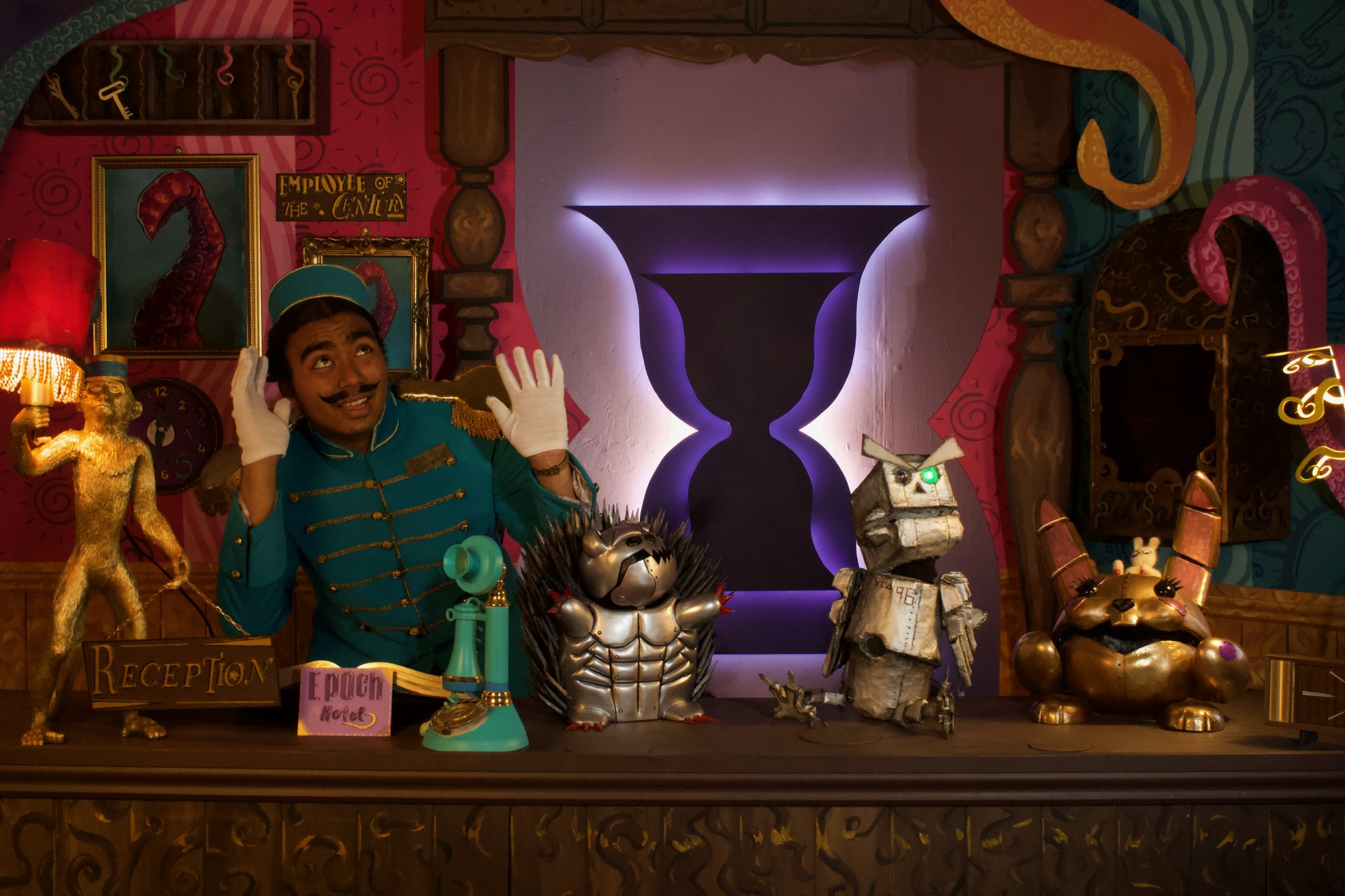 Robo-Bunny Puppet on stop-motion set